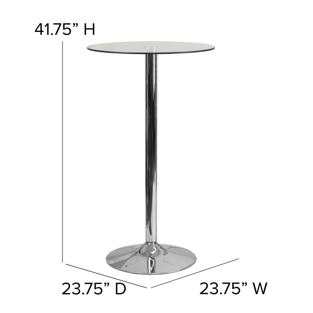 23.75RD Glass Table-41.75 Base