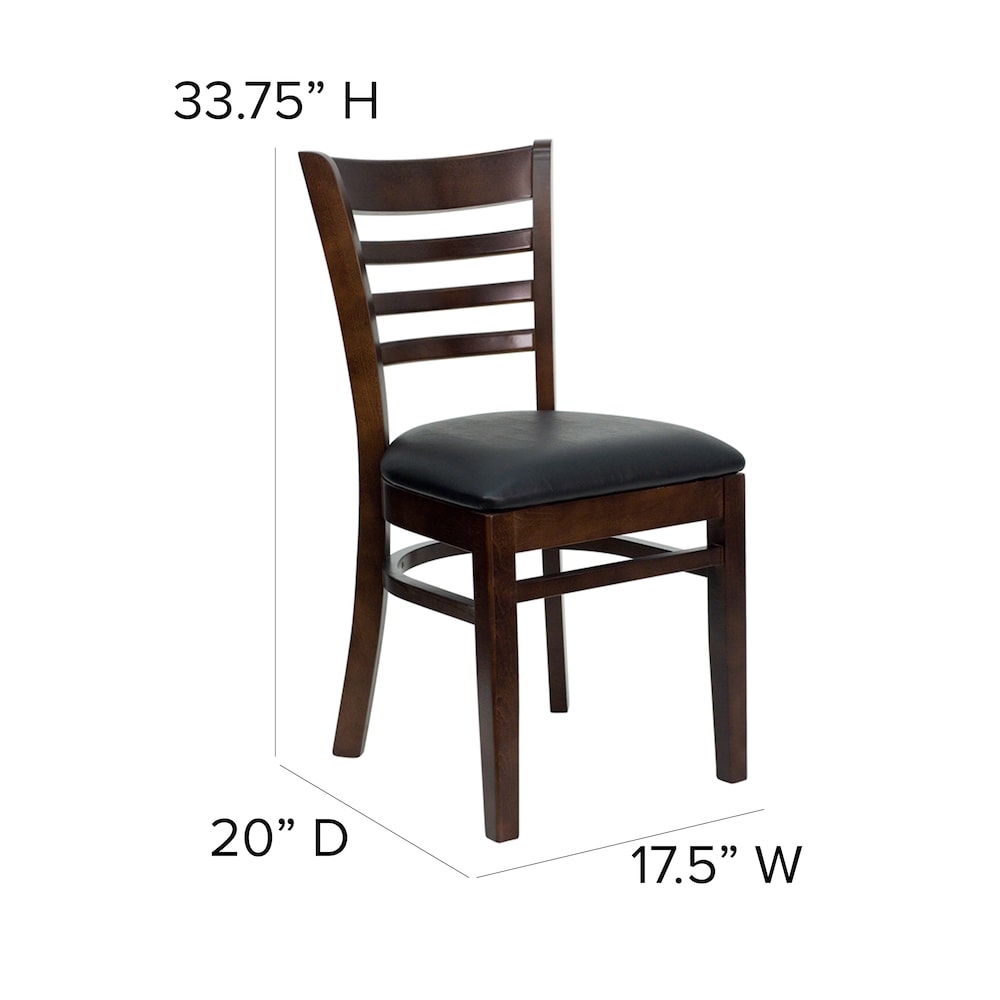 Chaise en bois de noyer - Vinyle noir