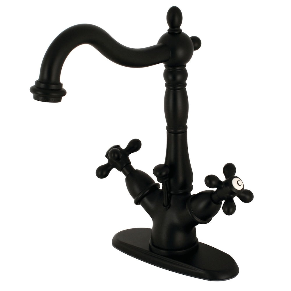 Heritage Single Hole 2-Handle Bathroom Faucet in Matte Black