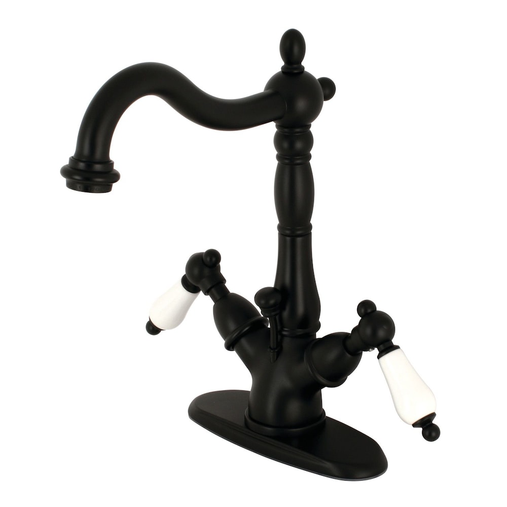Heritage Single Hole 2-Handle Bathroom Faucet in Matte Black
