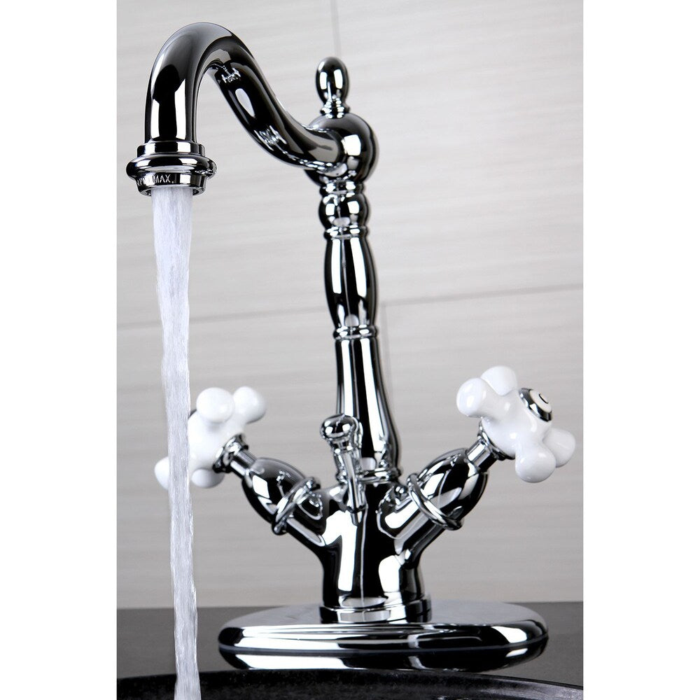 Robinet de salle de bain à 2 poignées et trou unique de style victorien en chrome