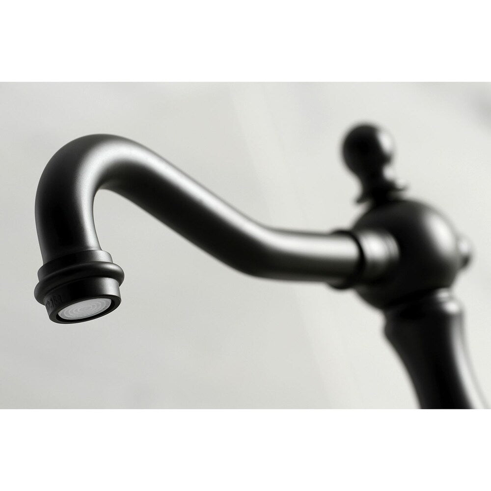 Robinet de salle de bain à 2 poignées de style victorien de 8 po en noir mat