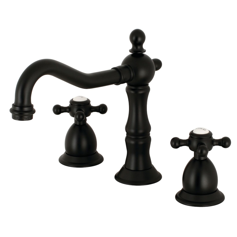 Robinet de salle de bain à 2 poignées de style victorien de 8 po en noir mat