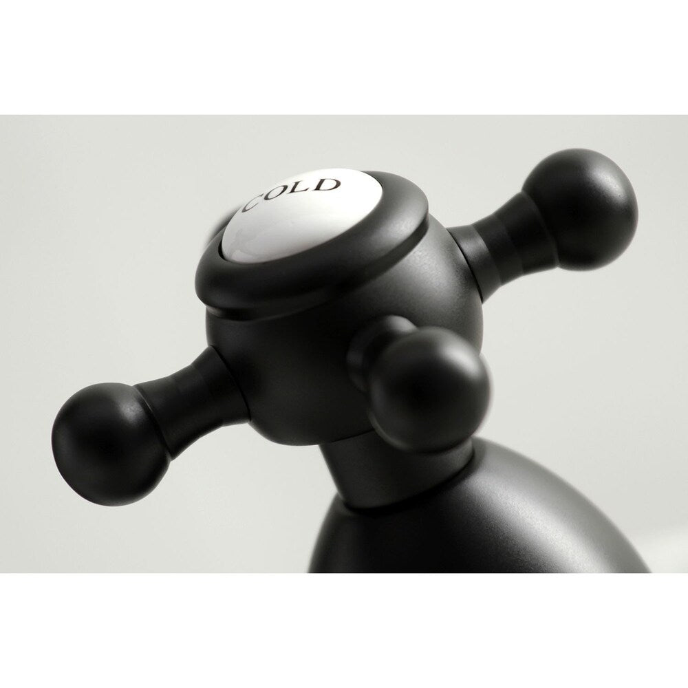 Robinet de salle de bain à 2 poignées de style victorien de 8 po en noir mat