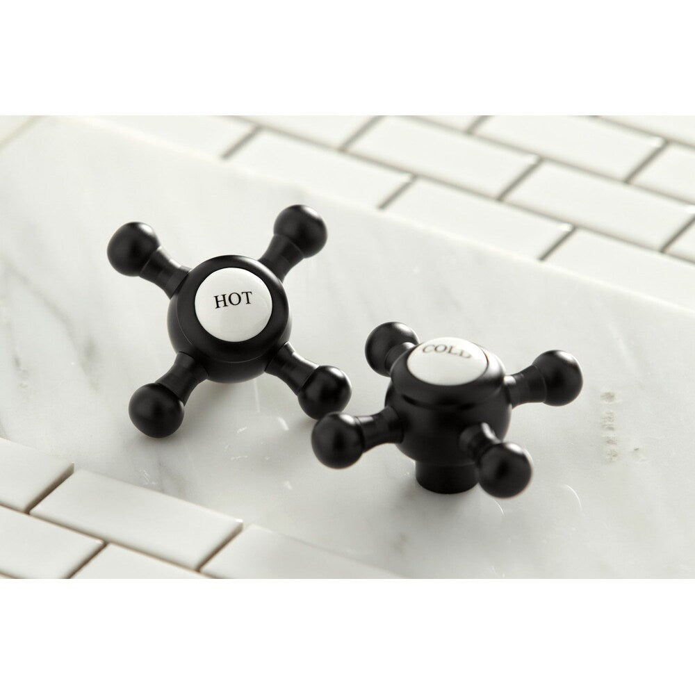 Metropolitan Cross 8 in. Widespread 2-Handle Bathroom Faucet in Matte Black