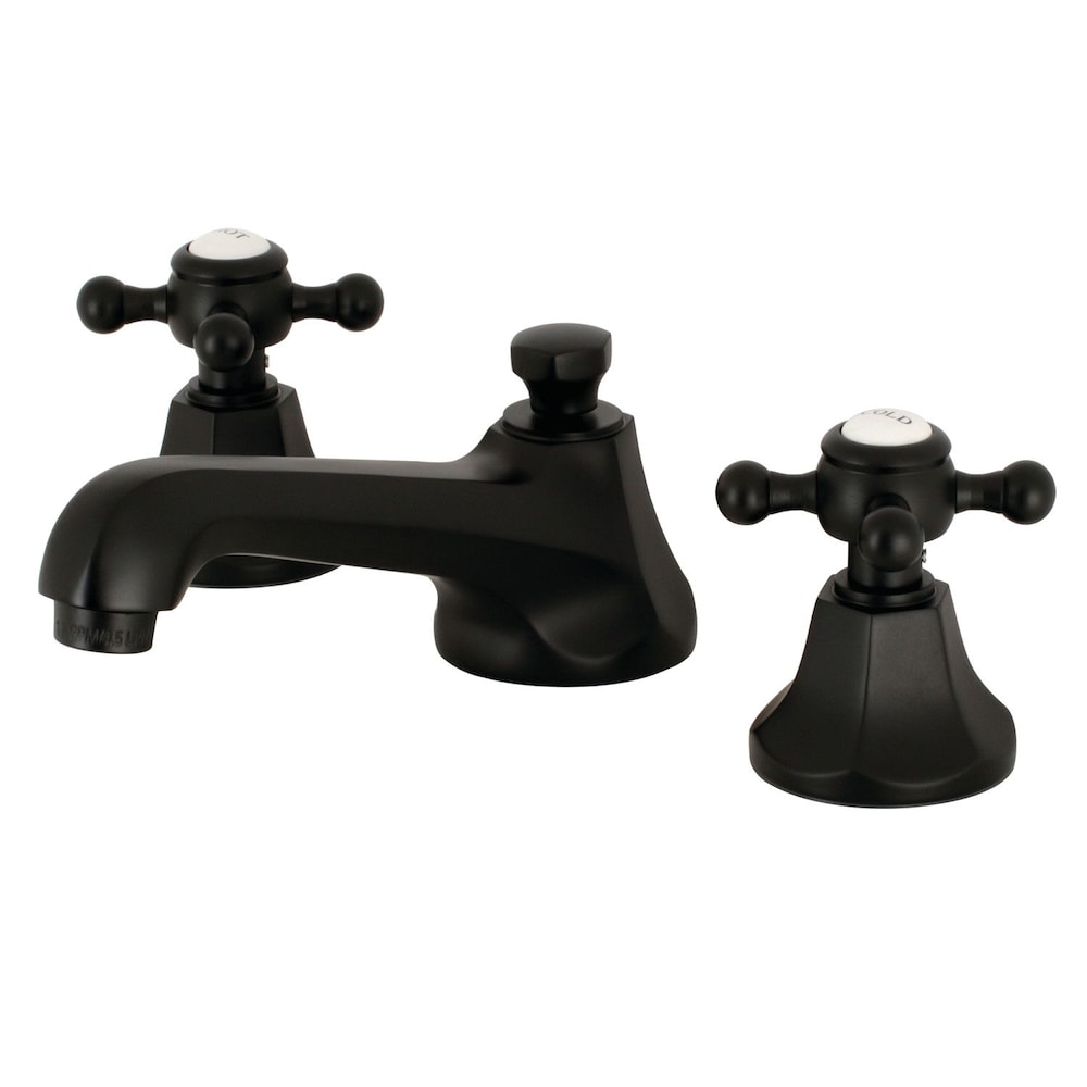 Metropolitan Cross 8 in. Widespread 2-Handle Bathroom Faucet in Matte Black