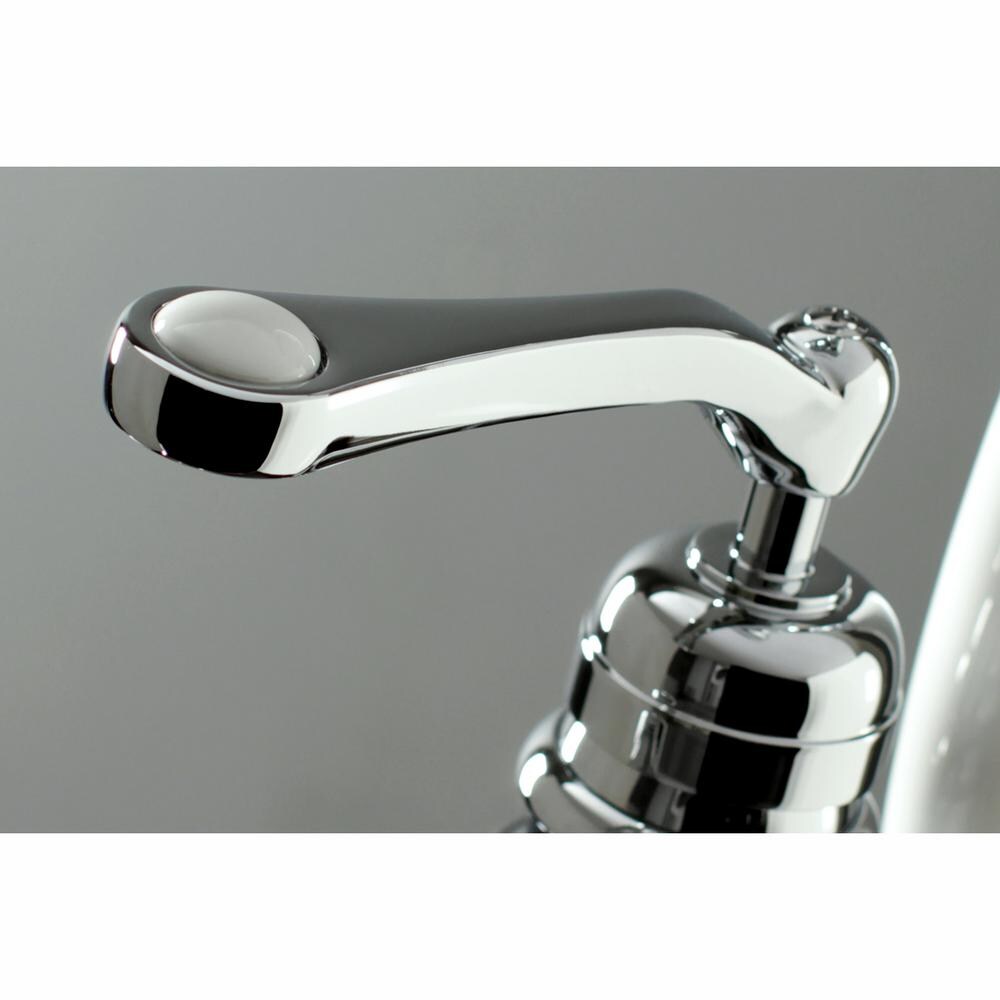 Robinet de baignoire romain traditionnel à poignée unique avec douchette à main en chrome