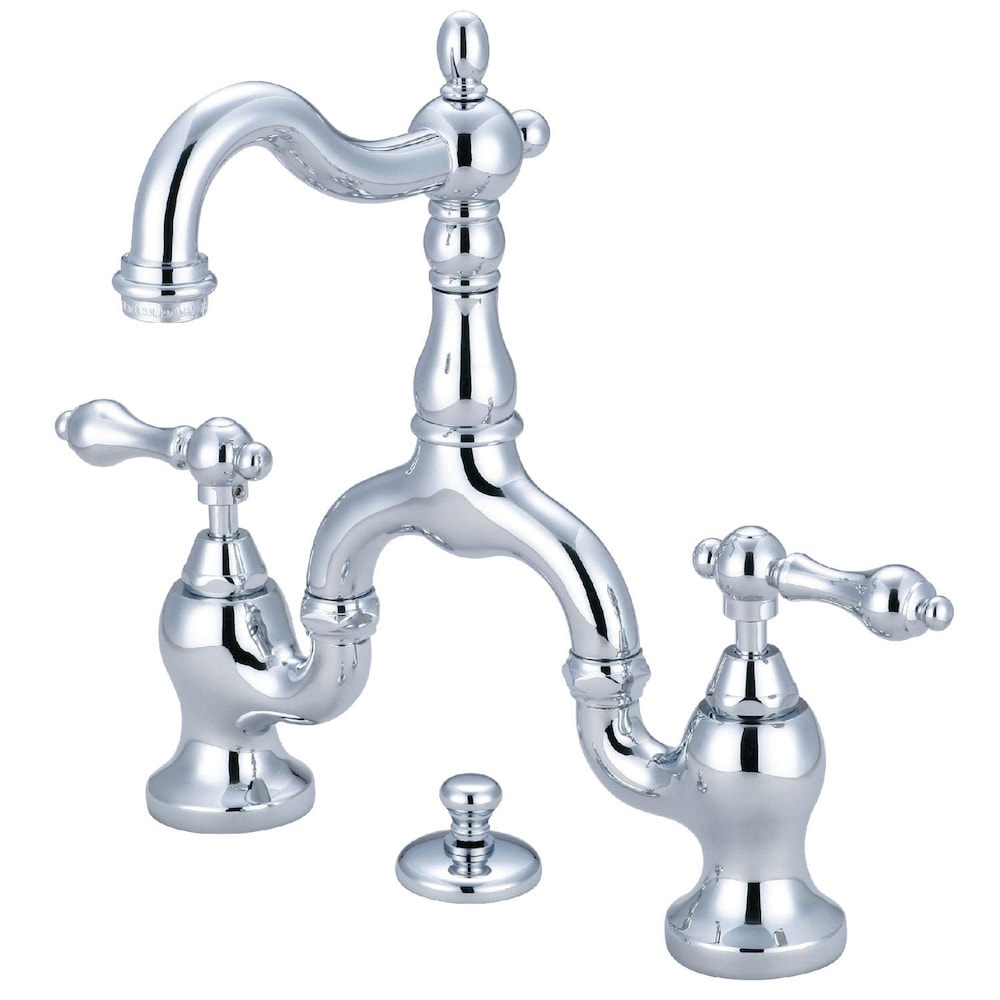 Victorian 8 in. Widespread 2-Handle High-Arc Bridge Bathroom Faucet in Polished Chrome