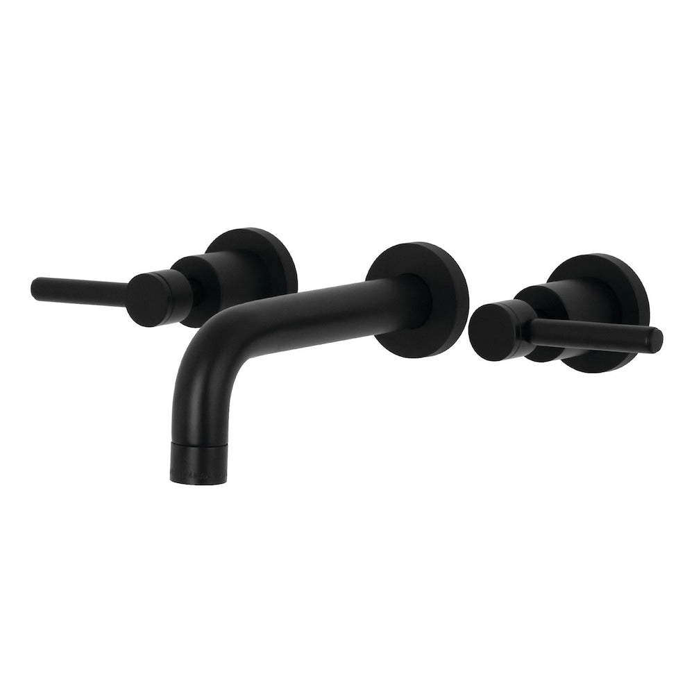 Robinet de salle de bain contemporain à 2 poignées et à levier en noir mat