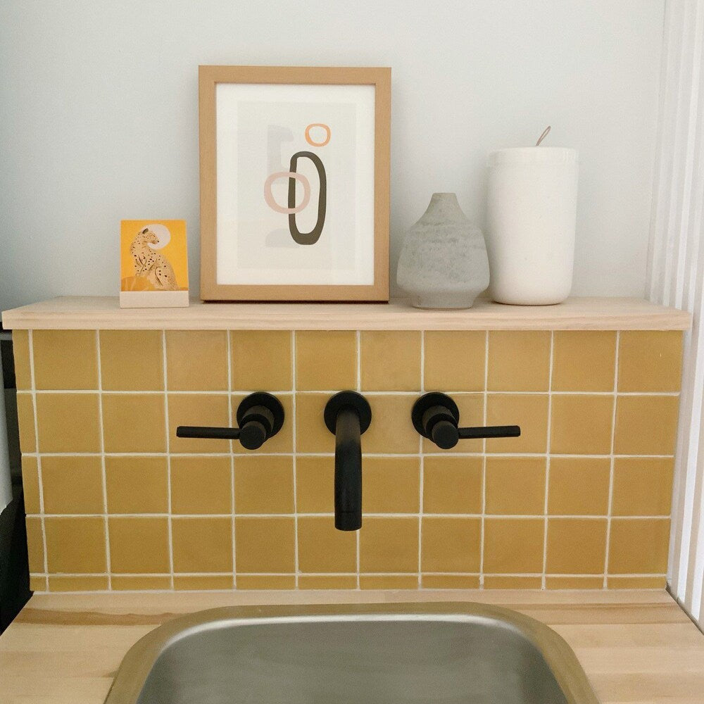 Robinet de salle de bain contemporain à 2 poignées et à levier en noir mat
