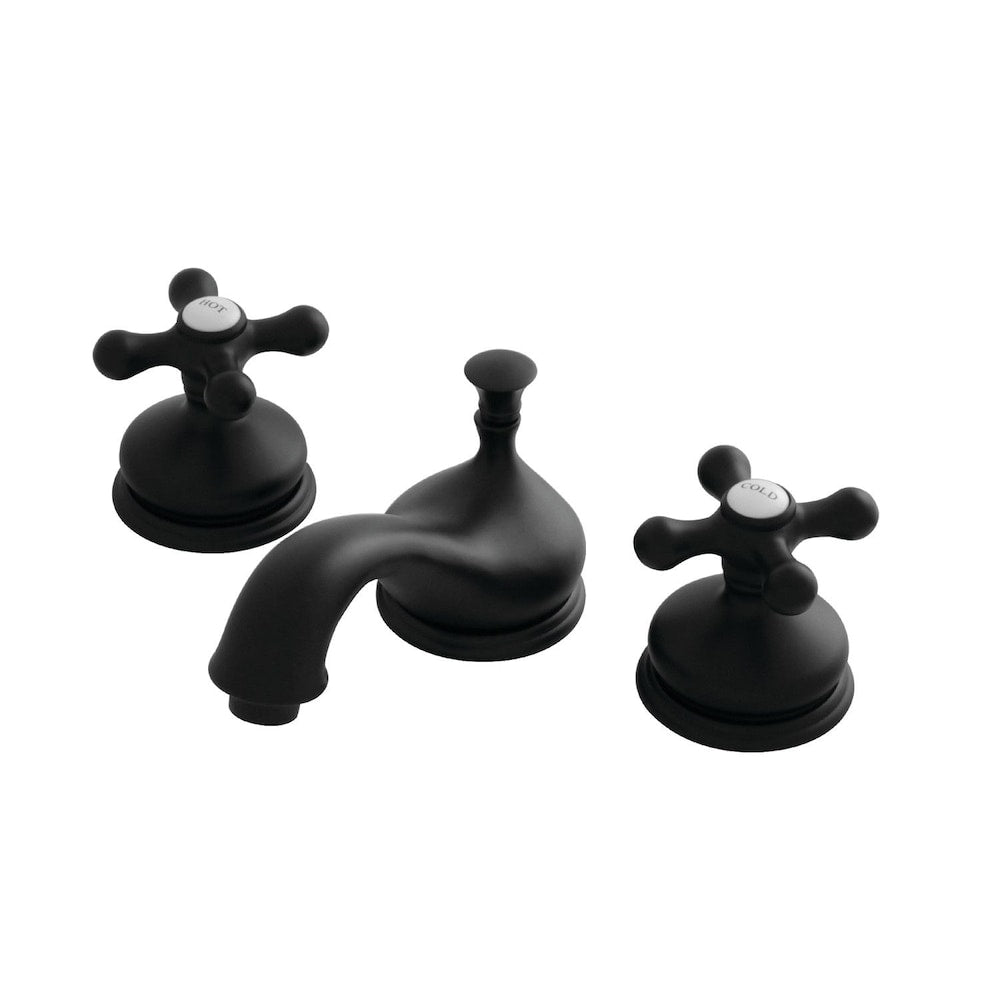 Heritage 8 in. Widespread 2-Handle Bathroom Faucet in Matte Black