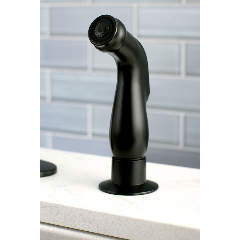 Robinet de cuisine standard moderne à poignée unique avec pulvérisateur latéral en noir mat