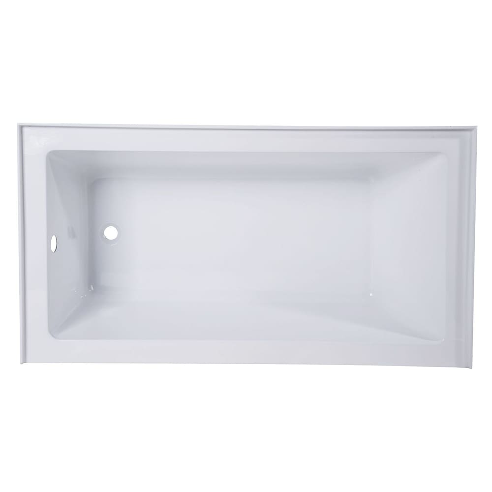 Aqua Eden Jenny 54 in. Acrylic Left-Hand Drain Rectangular Alcove Bathtub in White