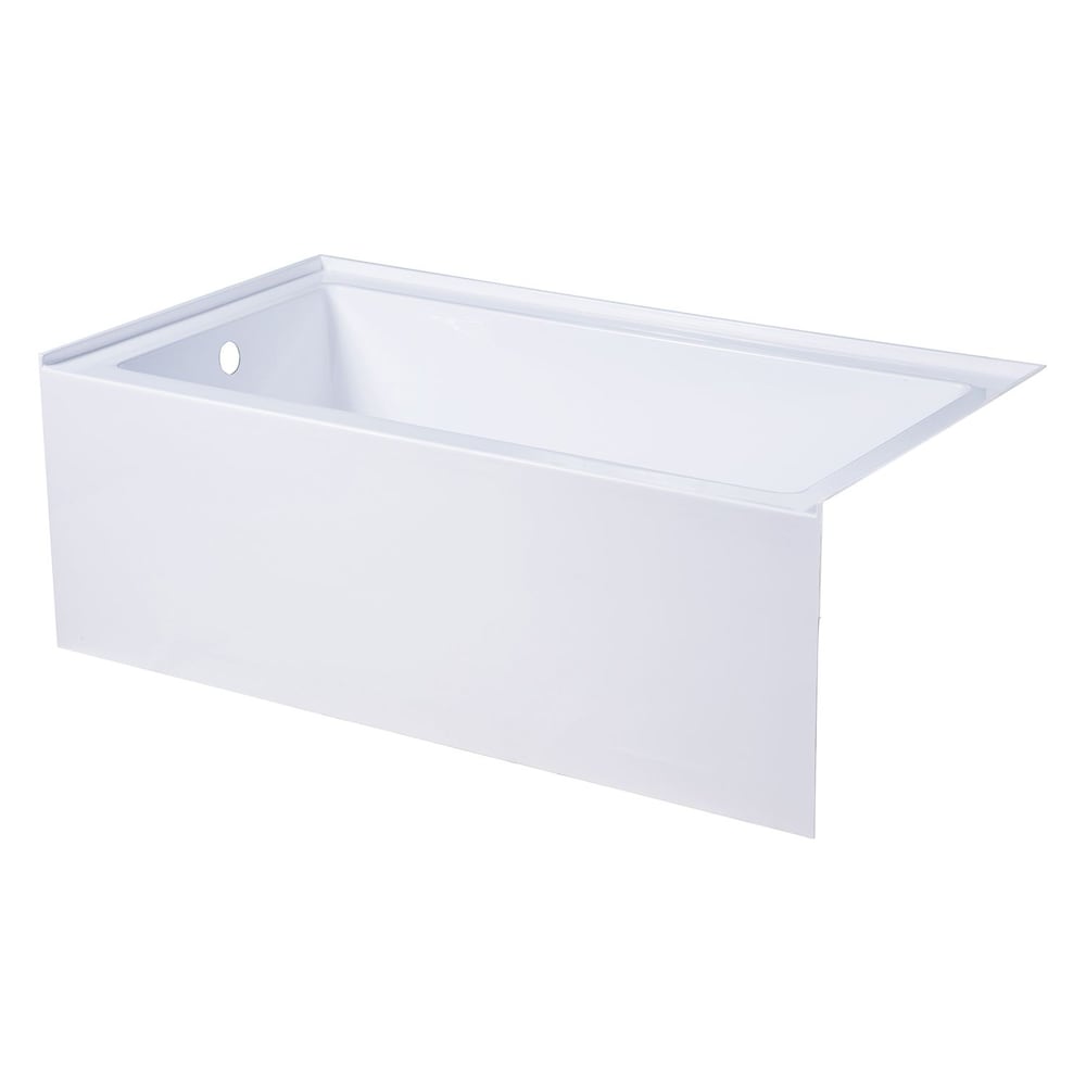 Aqua Eden Jenny 54 in. Acrylic Left-Hand Drain Rectangular Alcove Bathtub in White