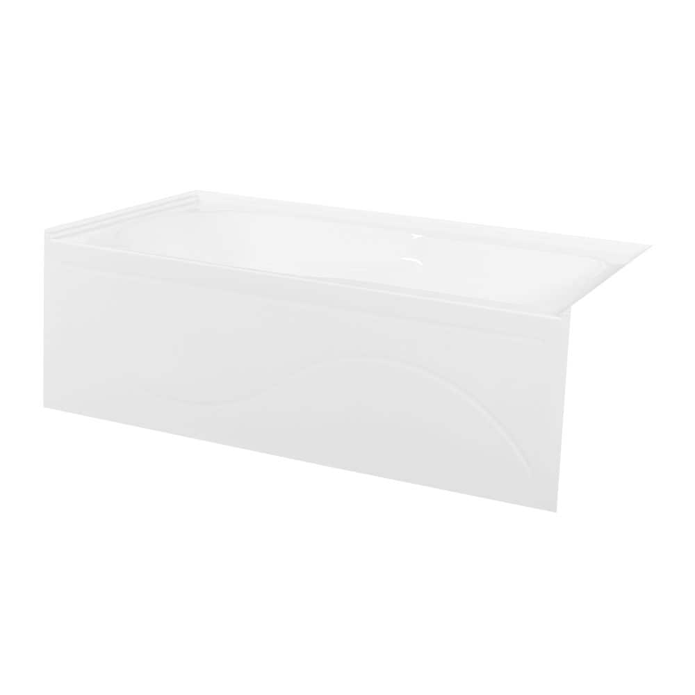 Aqua Eden Margaret 60 in. Acrylic Right-Hand Drain Rectangular Alcove Bathtub in White