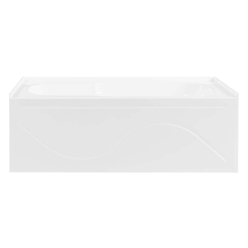 Emma 60 in. Acrylic Left-Hand Drain Rectangular Alcove Bathtub in White
