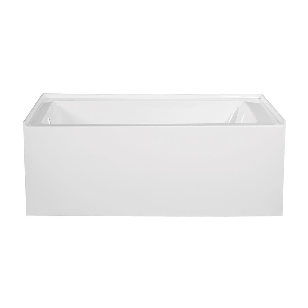 Baignoire en alcôve rectangulaire Bertha de 60 po en acrylique avec drain à gauche en blanc