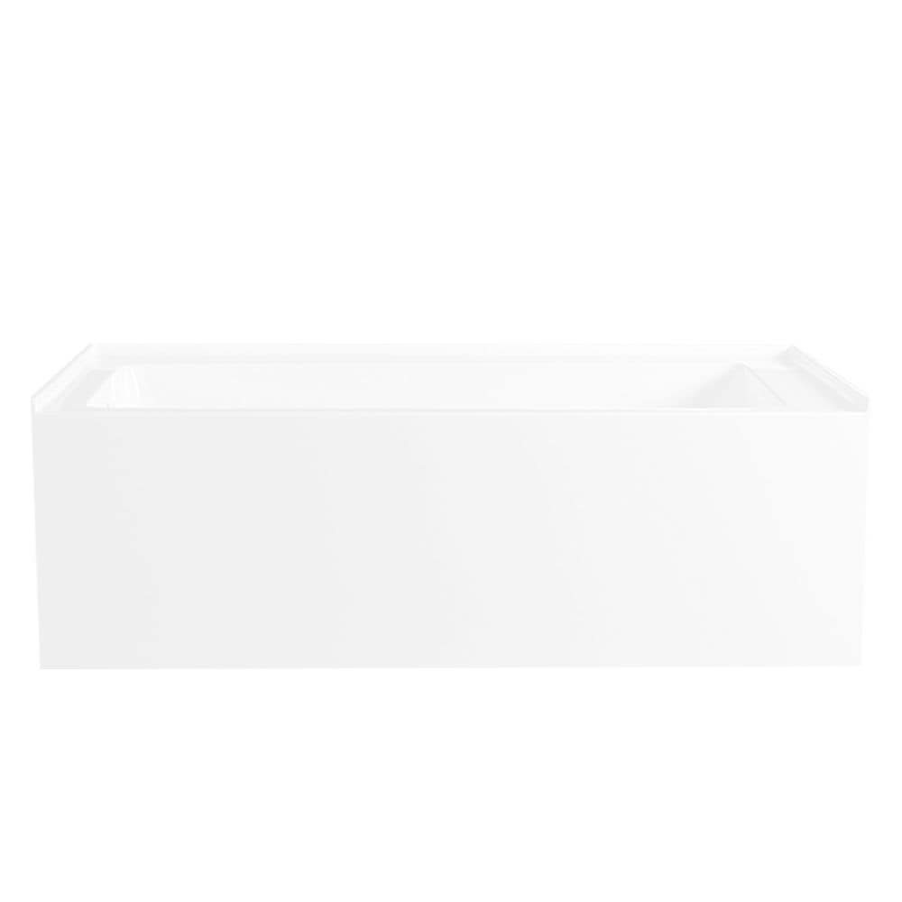 Aqua Eden Sarah 66 in. Acrylic Left-Hand Drain Rectangular Alcove Bathtub in White