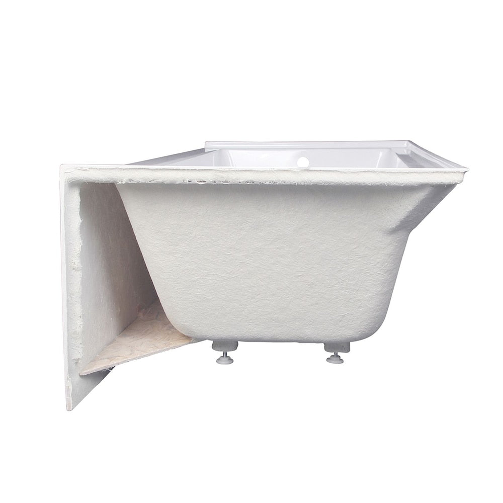 Aqua Eden Sarah 66 in. Acrylic Left-Hand Drain Rectangular Alcove Bathtub in White