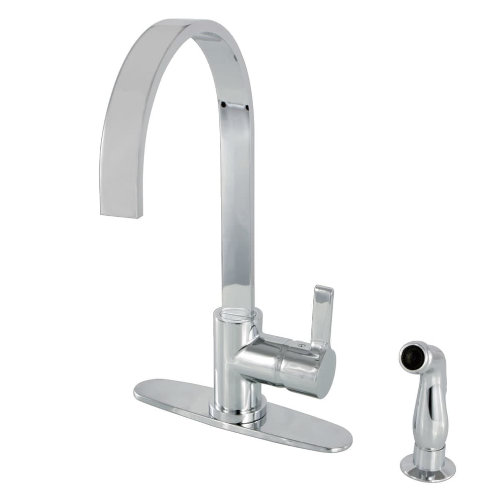 Robinet de cuisine standard à poignée unique avec pulvérisateur latéral en chrome