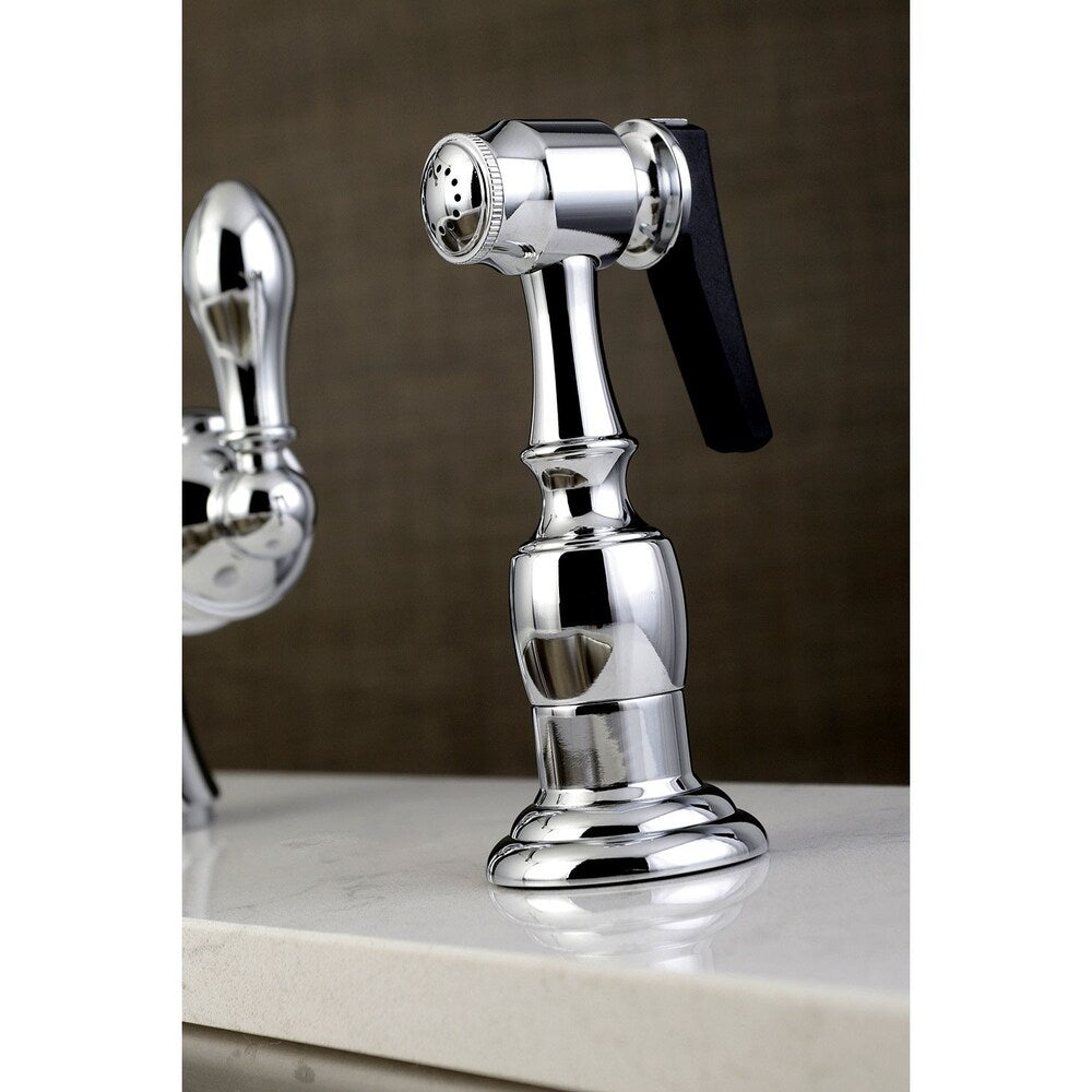 Robinet de cuisine standard à poignée unique American Classic avec pulvérisateur latéral en chrome
