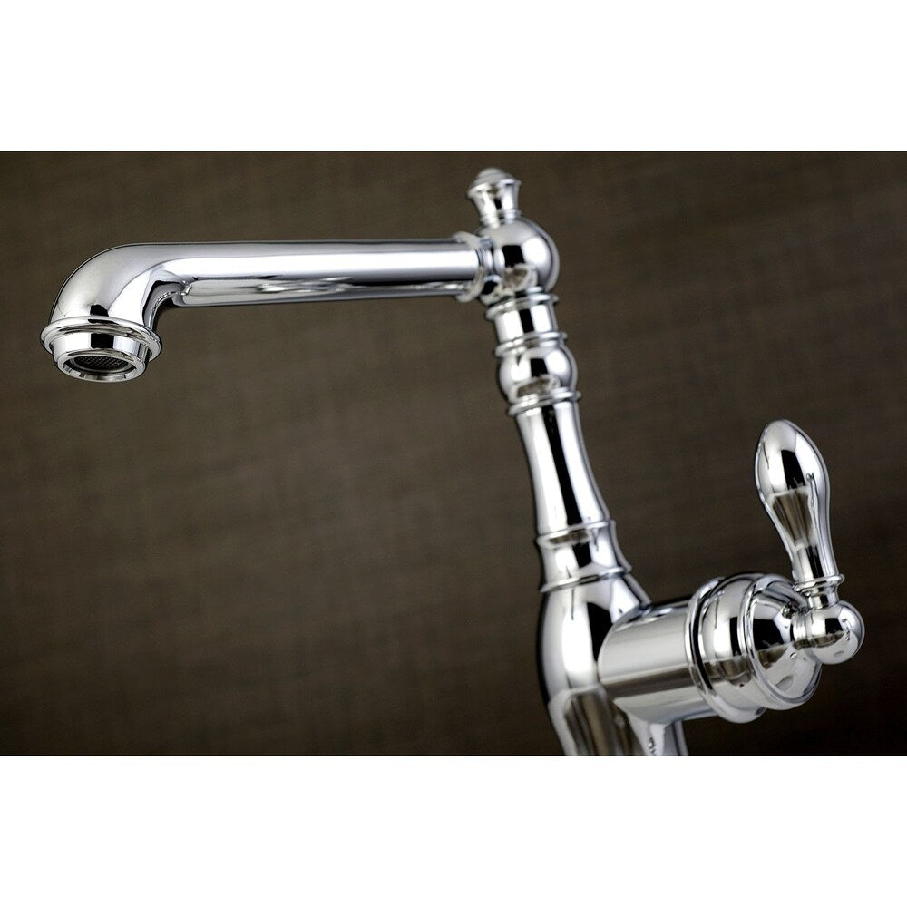 Robinet de cuisine standard à poignée unique American Classic avec pulvérisateur latéral en chrome