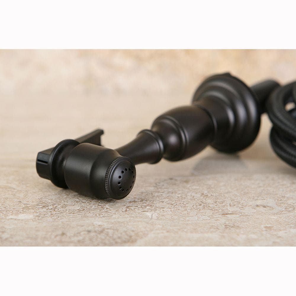 Robinet de cuisine standard à 2 poignées avec pulvérisateur latéral en bronze huilé