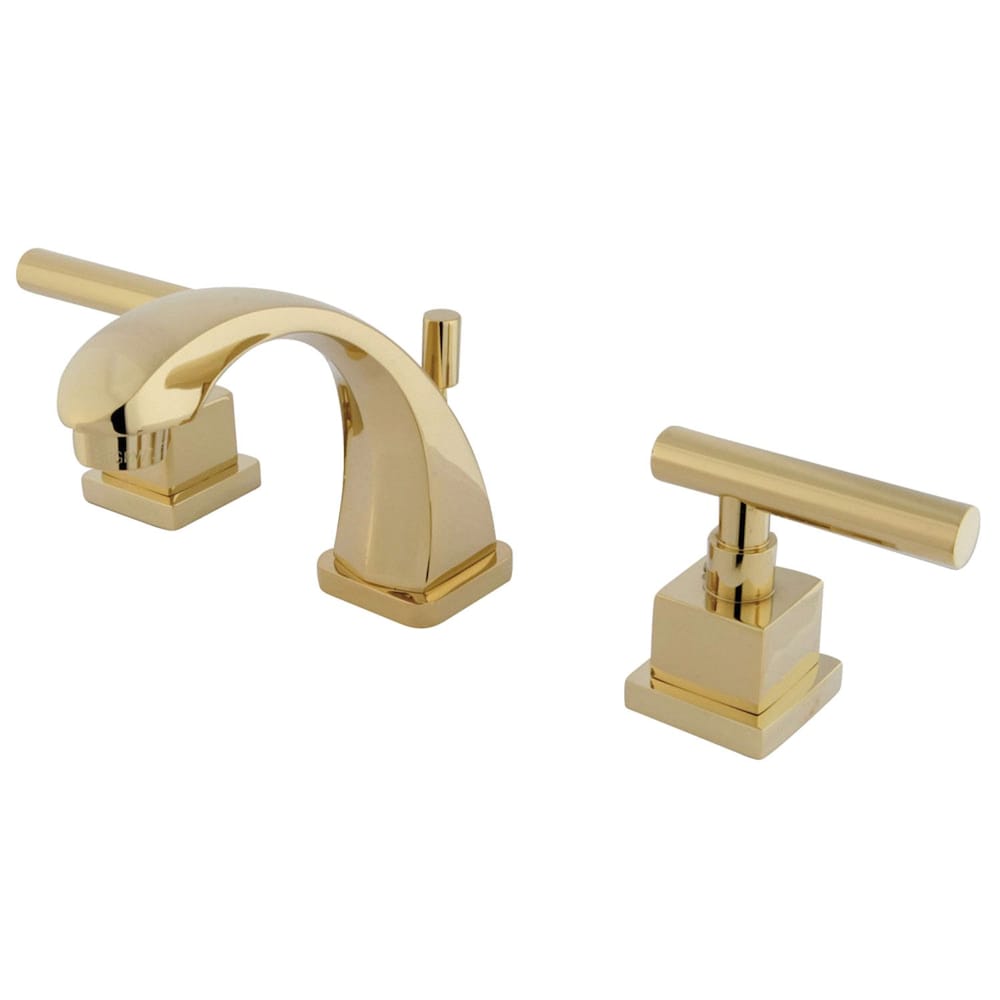 Claremont 4 in. Minispread 2-Handle Mid-Arc Bathroom Faucet in Polished Brass