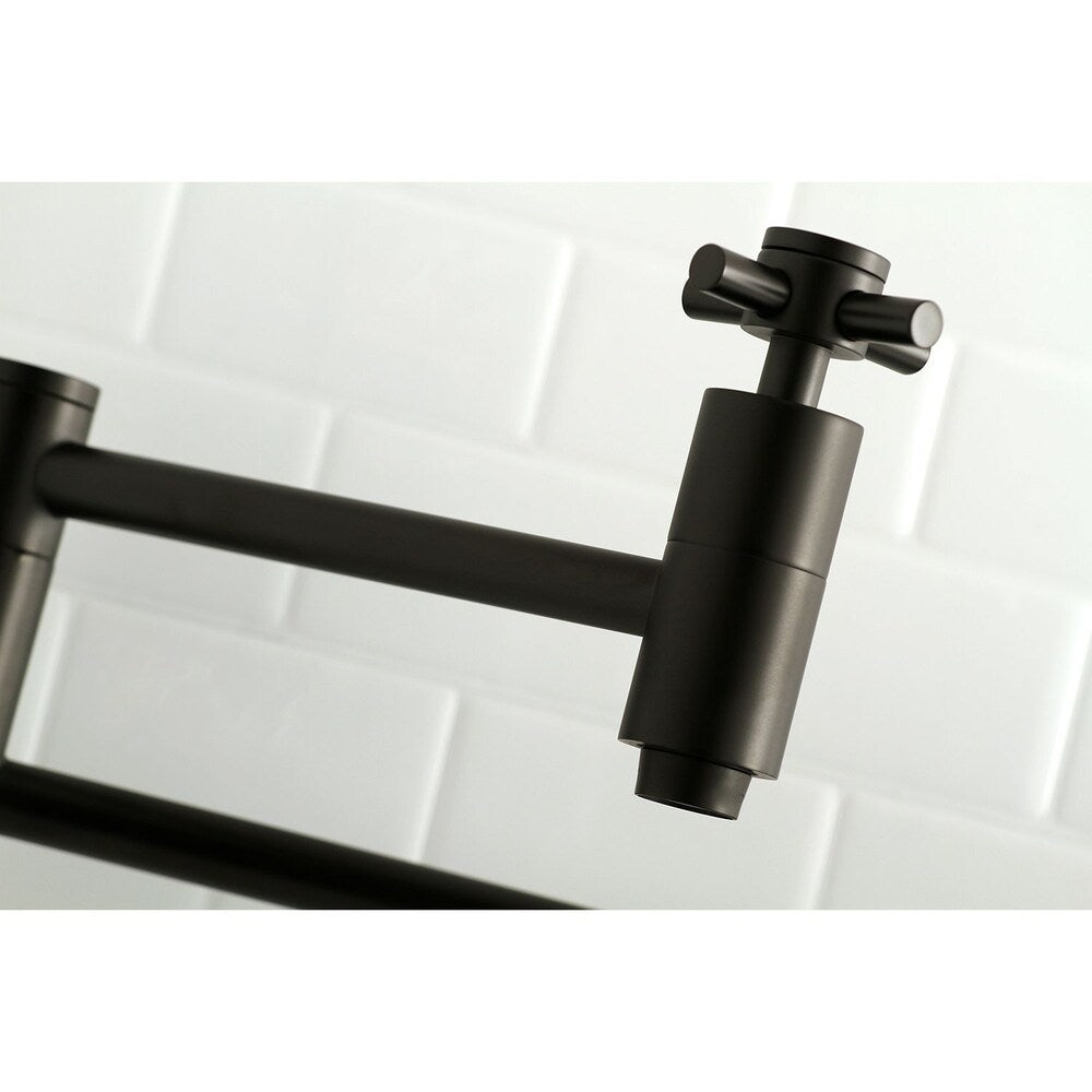 Concord Wall-Mounted Pot Filler Cross Handle in Matte Black
