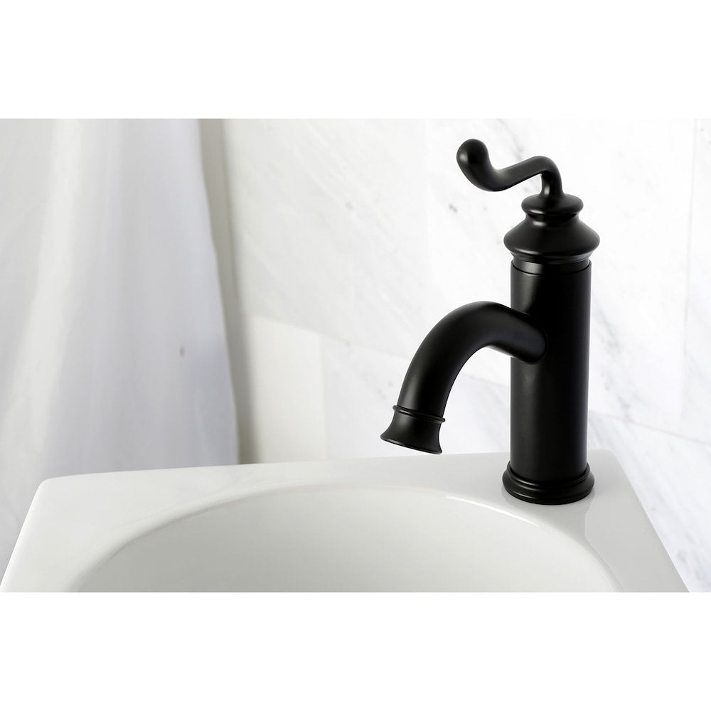 Robinet de salle de bain moderne à poignée unique de 4 po en noir mat