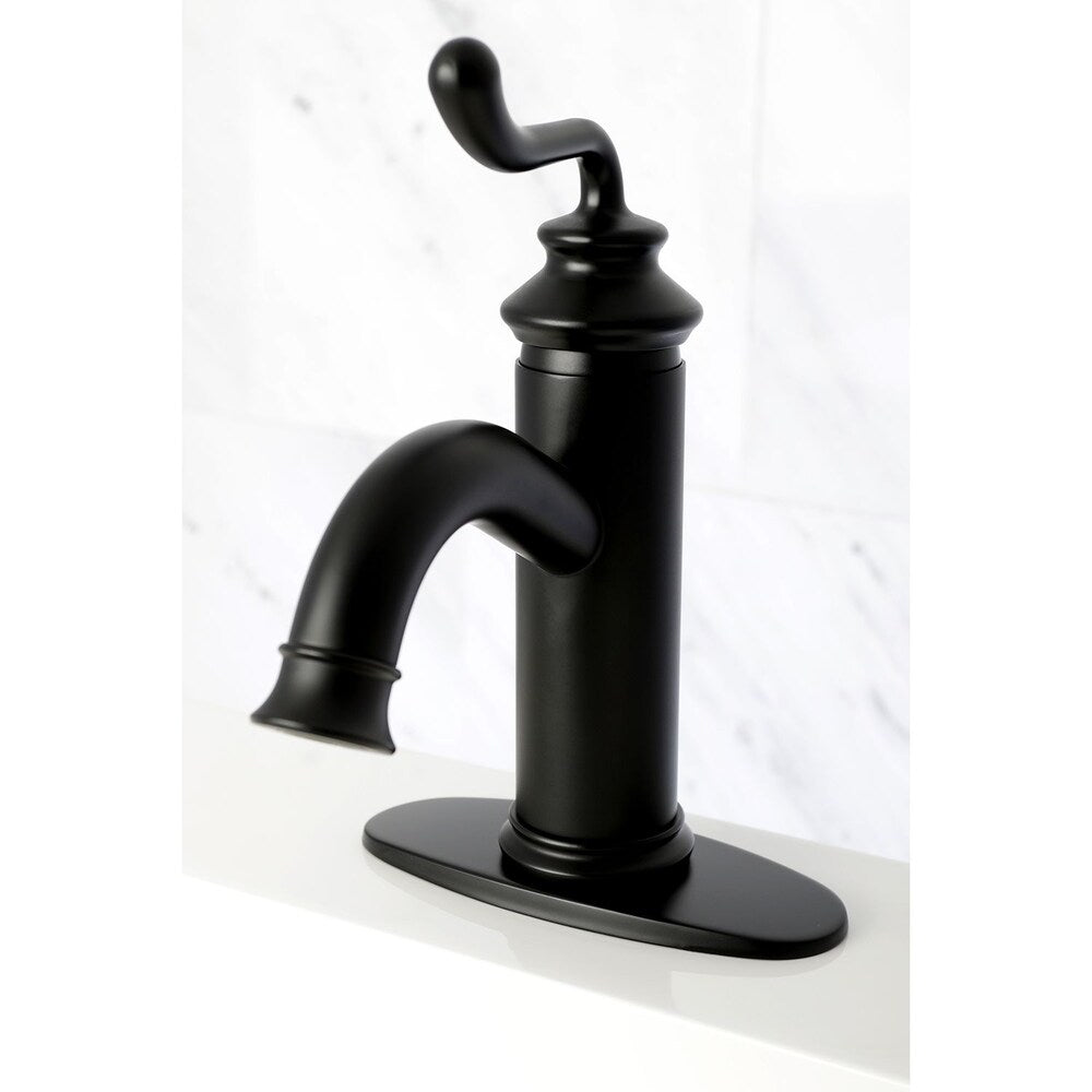 Robinet de salle de bain moderne à poignée unique de 4 po en noir mat