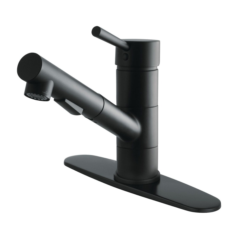 Robinet de cuisine à poignée unique avec douchette extractible en noir mat