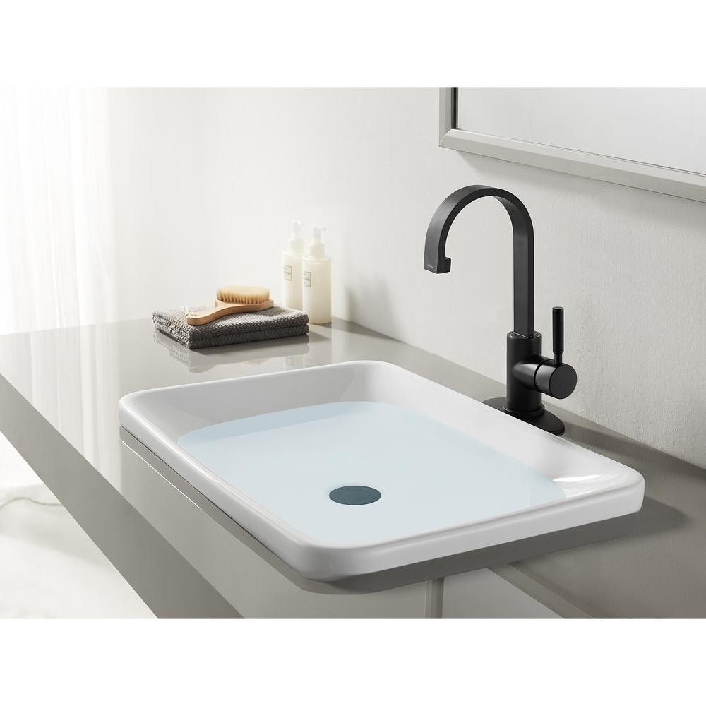 Kaiser Single Hole Single-Handle Bathroom Faucet in Matte Black