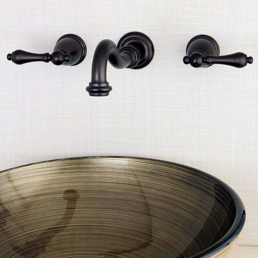 3-Hole 2-Handle Wall-Mount Vessel Bathroom Faucet in Oil Rubbed Bronze