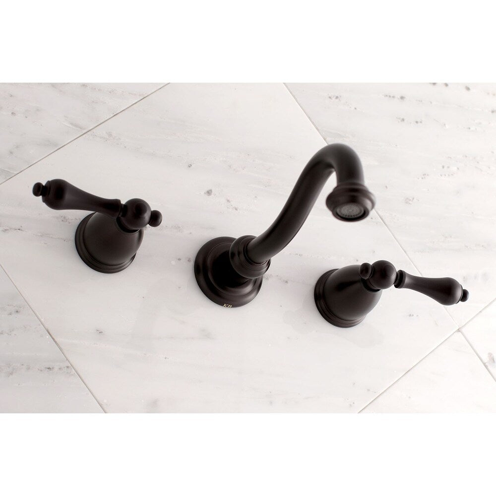 3-Hole 2-Handle Wall-Mount Vessel Bathroom Faucet in Oil Rubbed Bronze