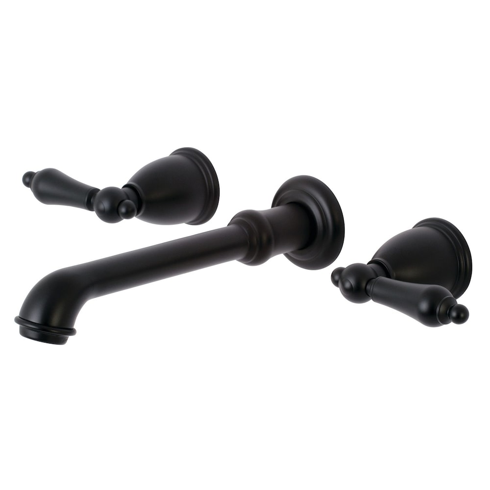English Country Wall-Mount 2-Handle Bathroom Faucet in Matte Black