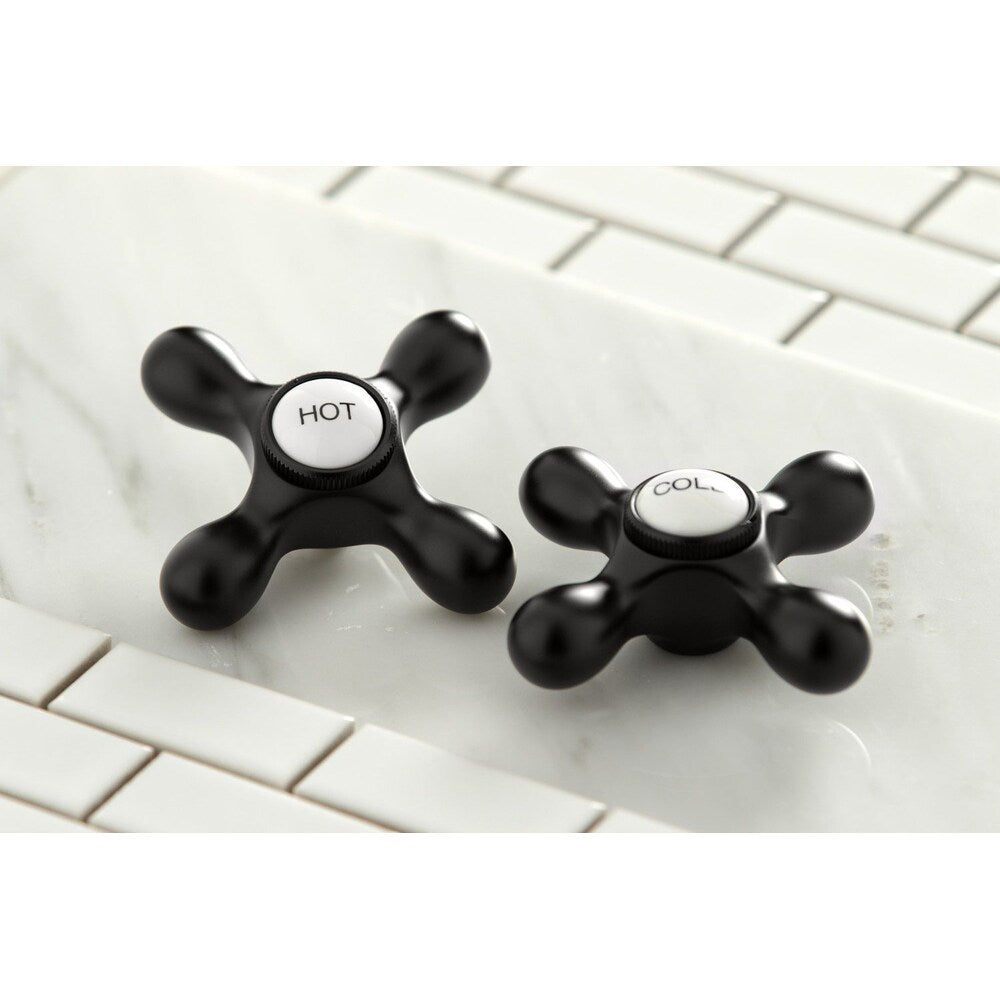 English Country Wall-Mount 2-Handle Bathroom Faucet in Matte Black