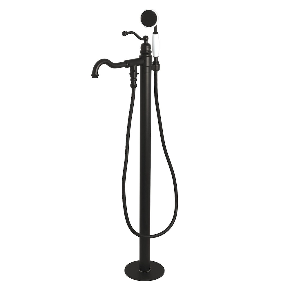 Robinet de baignoire à poignée unique avec douchette à main en noir mat