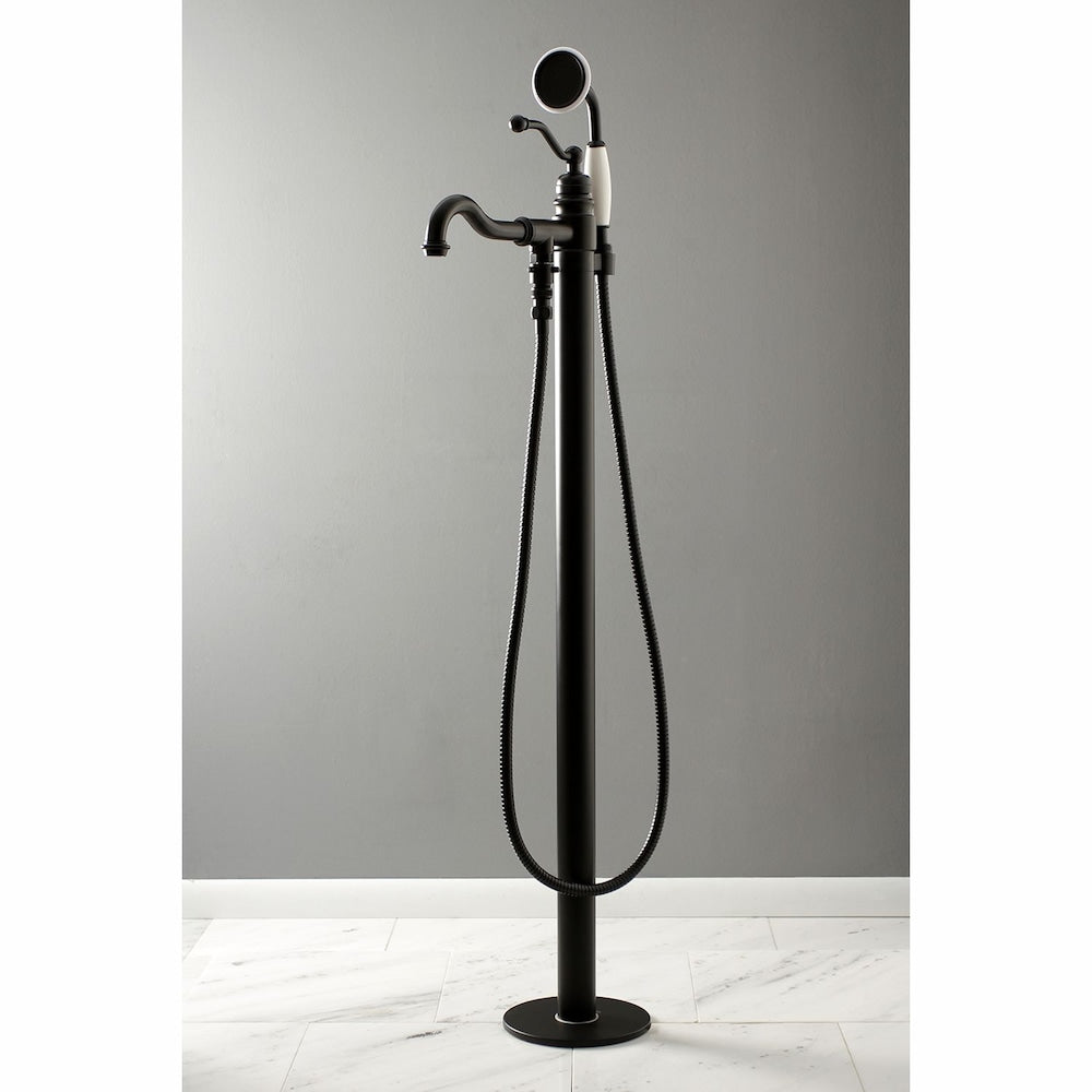 Robinet de baignoire à poignée unique avec douchette à main en noir mat