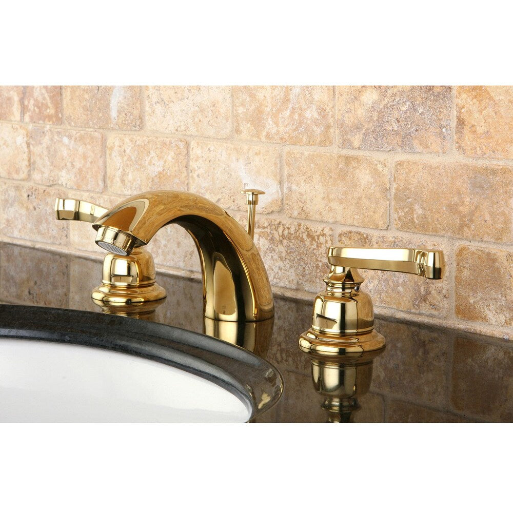 Royale 4 in. Mini-Widespread 2-Handle Mid-Arc Bathroom Faucet in Polished Brass