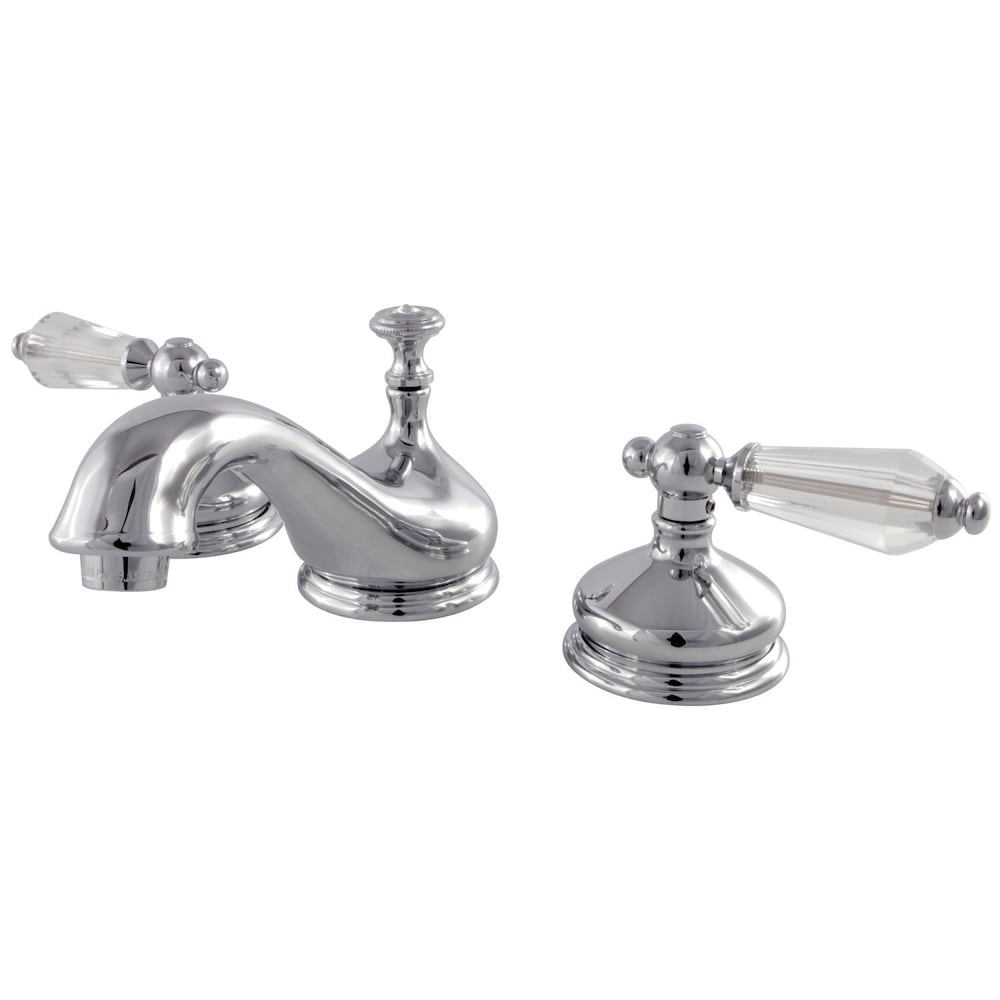Classic Crystal Lever 8 in. Widespread 2-Handle Bathroom Faucet in Chrome