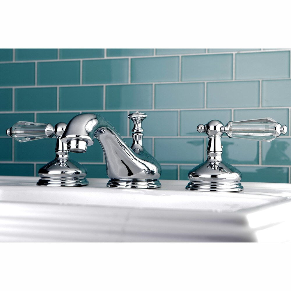 Classic Crystal Lever 8 in. Widespread 2-Handle Bathroom Faucet in Chrome