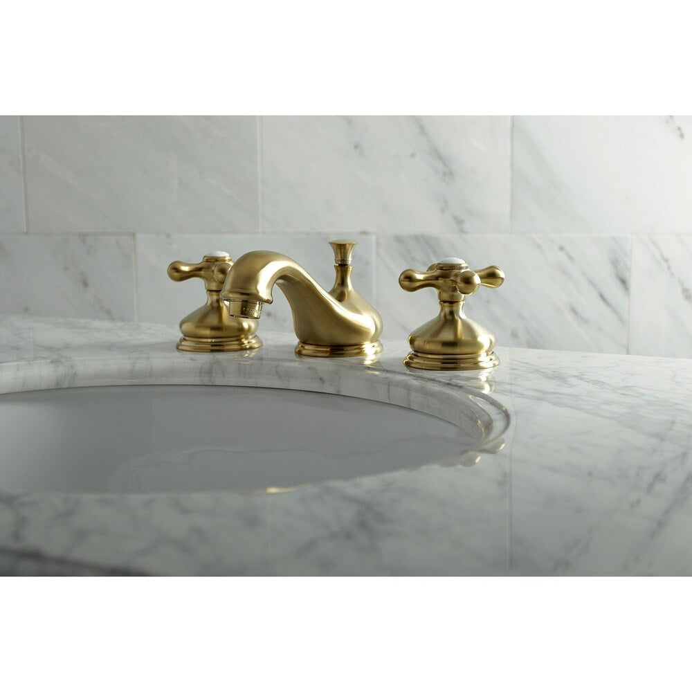 Classic 8 in. Widespread 2-Handle Bathroom Faucet in Satin Brass