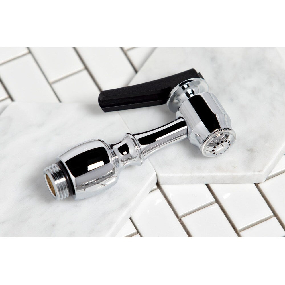 Victorian Crystal 2-Handle Bridge Kitchen Faucet with Side Sprayer in Chrome