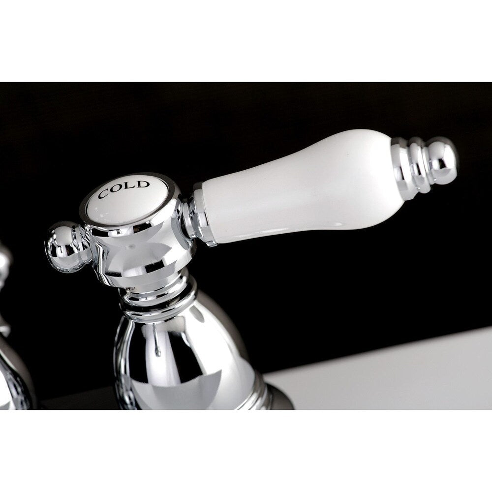 Robinet de salle de bain à arc élevé à 2 poignées et à ensemble central de 4 po en porcelaine Restoration en chrome