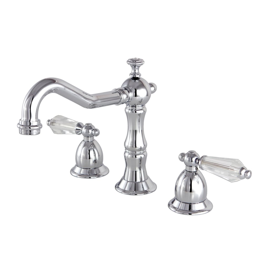 Robinet de salle de bain à arc élevé et à 2 poignées de 8 po en cristal de transition en chrome poli