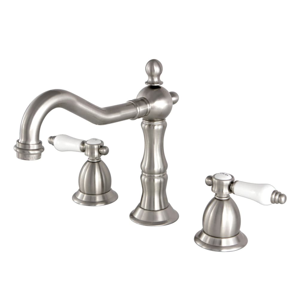 Transitional 8 in. Widespread 2-Handle High-Arc Bathroom Faucet in Satin Nickel