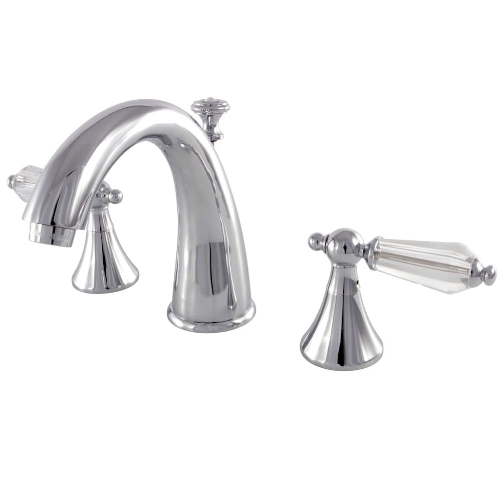 Robinet de salle de bain à arc élevé à 2 poignées et à large bec en cristal moderne de 8 po en chrome