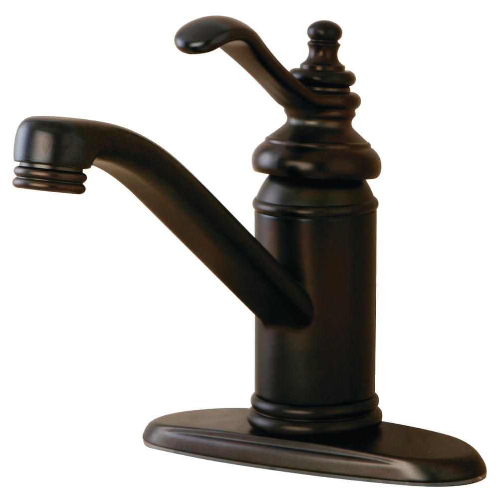 Robinet de salle de bain traditionnel à poignée unique et à trou unique en bronze huilé