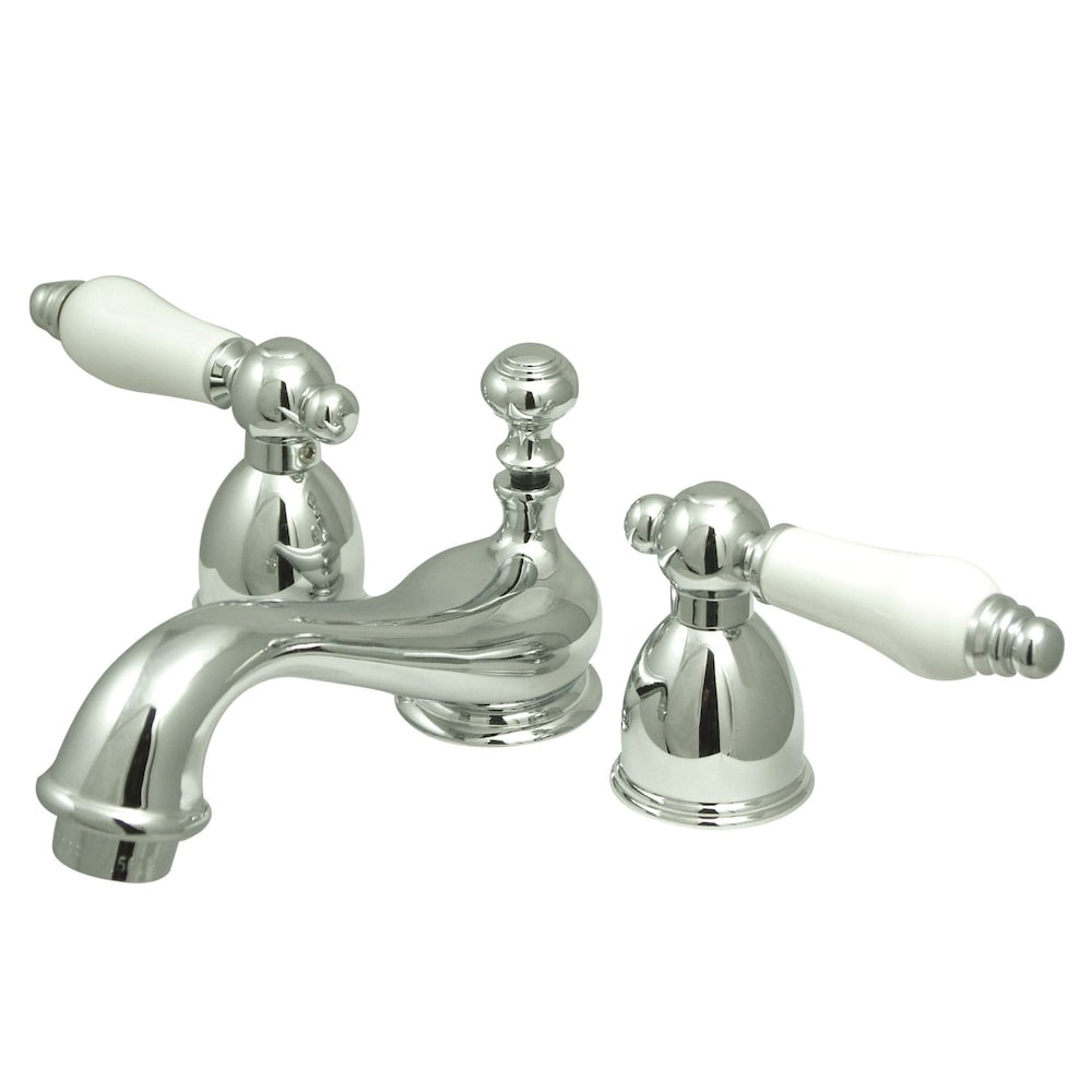 Robinet de salle de bain à arc bas et à 2 poignées de 4 po en chrome